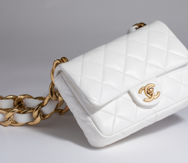 white Chanel bag