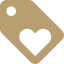 Tag with heart in it icon