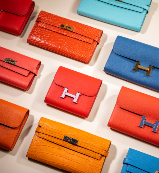 colorful hermes wallets